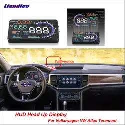 Liandlee автомобиль голова вверх дисплей HUD для Volkswagen VW Atlas Teramont 2018-2017 HD проектор экран Overspeed Предупреждение сигнализации детектор