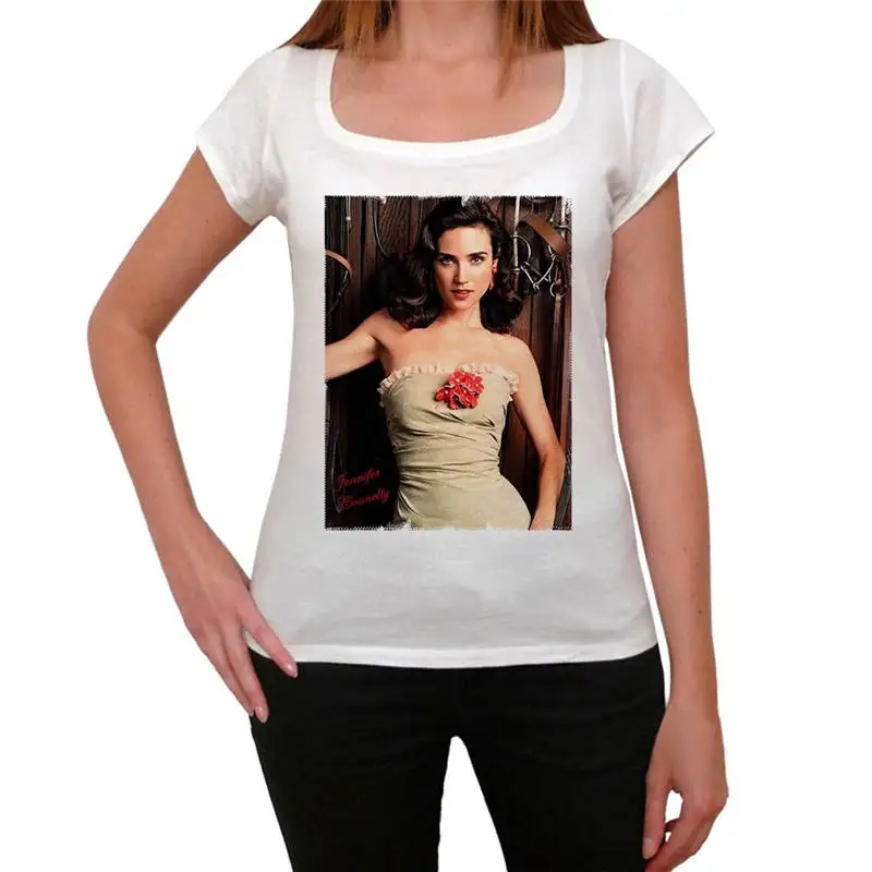 Custom Tee Shirts Short Sleeve Summer Crew Neck Womens Jennifer Connelly Tee Shirt
