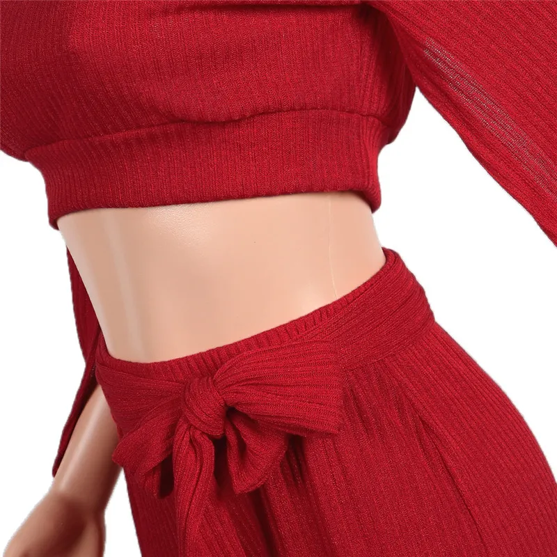 2018 autumn winter knitting tracksuit pants set-17