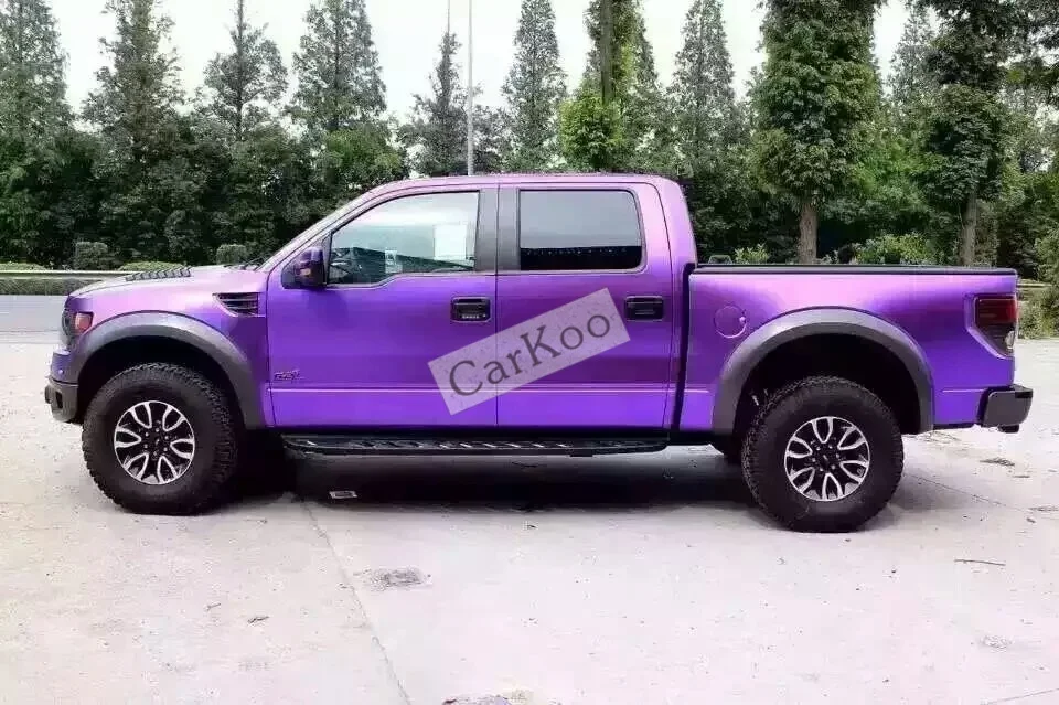 Темно-фиолетовый матовый хром Винил Автомобиля Обертывание Винил Изменение Цвета клейкий матовый пленка с воздушным пузырьком Бесплатный металлик