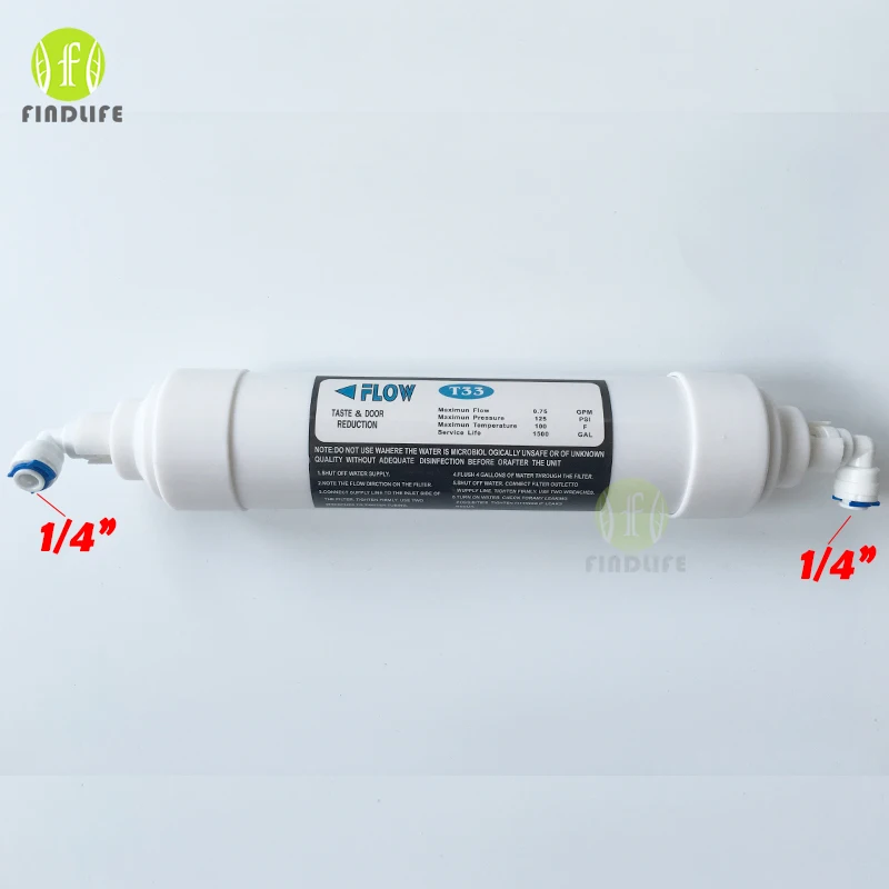 Quick connect 10 Inch T33 with 2pcs fitting Water Purifier INLINE COCONUT Carbon Post WATER FILTER cartridge REVERSE OSMOSIS Quick connect 10 Inch T33 with 2pcs fitting Water Purifier INLINE COCONUT Carbon Post WATER FILTER cartridge REVERSE OSMOSIS
