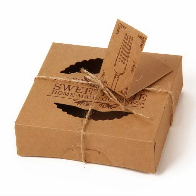 Крафт-коробка, крафт-бумага, упаковочная коробка, маленькие мыльные коробки, мини-пирог, крафт-коробка, 24 шт