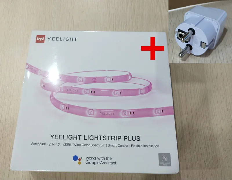 New Xiaomi Mijia Yeelight Light Strip Plus Upgrated Version Smart Extension LED Strip Light Band work to mi home app - Цвет: Add Big EU plug