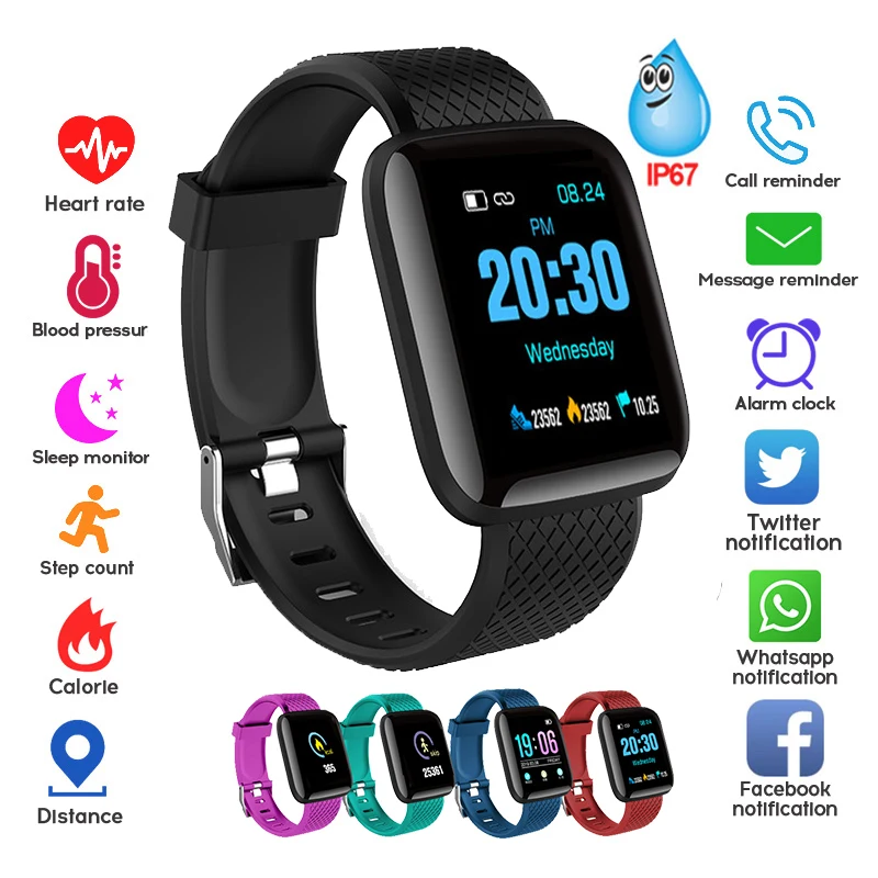 

Women Men Smart Wristband Heart Watch Rate Sleep Tracker OLED Touch Screen Smart Bracelet Phone Call Message Reminder Smart Band