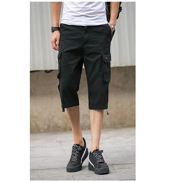 New Arrival Men's Cargo Capri Shorts Fashion High Quality Baggy Cotton