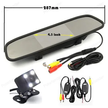 

3 in1 Wireless 4.3" inch car rear view Mirror Monitor Parking assistance With 4LED night vision Camera Transmitter Receiver