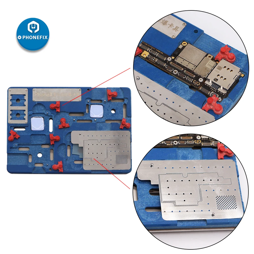 Материнская плата телефона джиг PCB держатель плат для iPhone X двойной слои монтажная плата разборка De-паяльная платформа станция