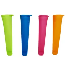 Самодельный лед производитель силиконовые трубки лоток Формочки Для Мороженного «фруктовый лед» мороженое йогурт плесень с крышками детский подарок случайный цвет