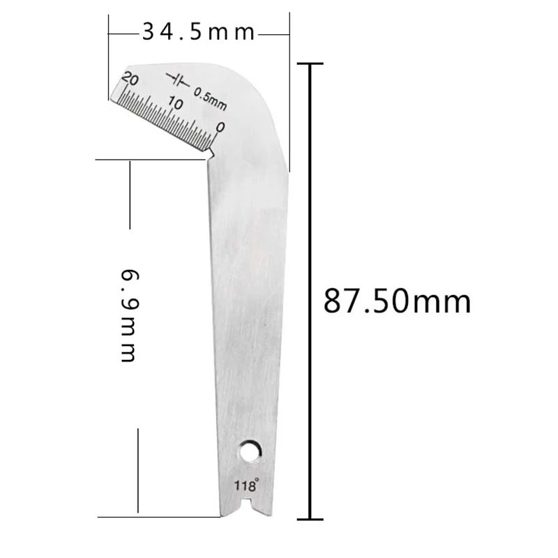 118 градусов сверла угол Gage шлифовальный центр датчик заточки инструменты из нержавеющей стали угловой передний край измерительный Топ