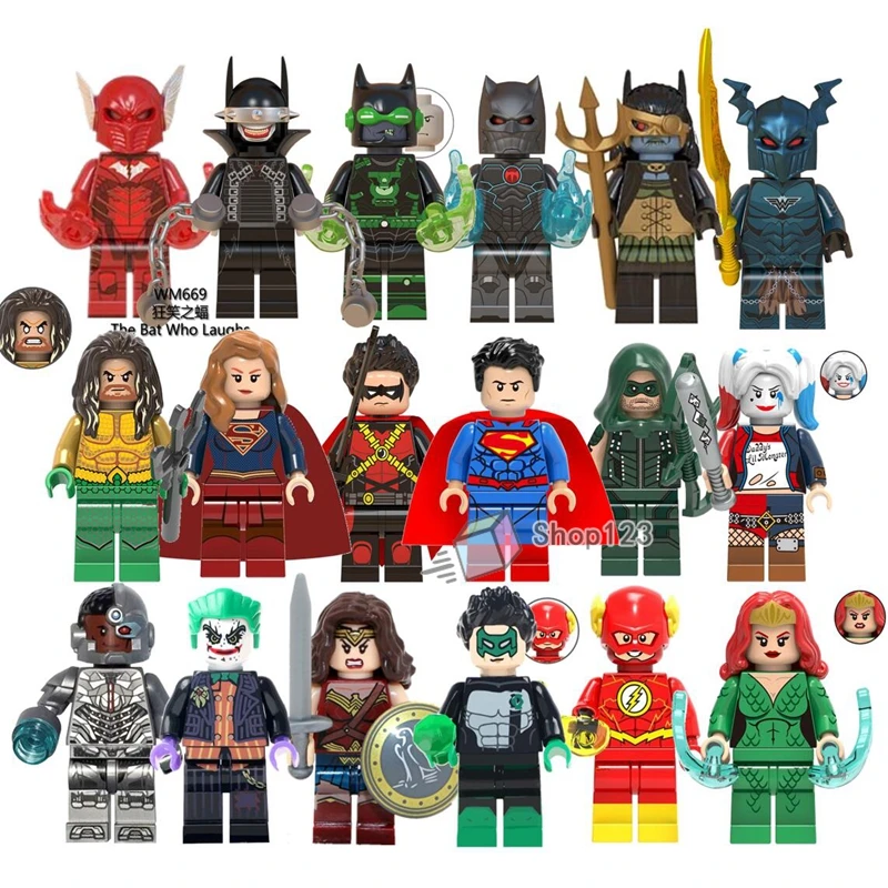 

DC Multiverse Justice League Dark Knights Murder Machine Cyborg Batman Flash Lantern Wonder Woman Building Blocks Children Toys