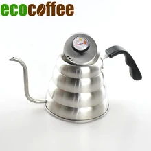1200ML 304 Stainless Steel V60 Drip Kettle with thermometer Home use tea pot Barista Coffee Tool 2018 New In stocked DIY