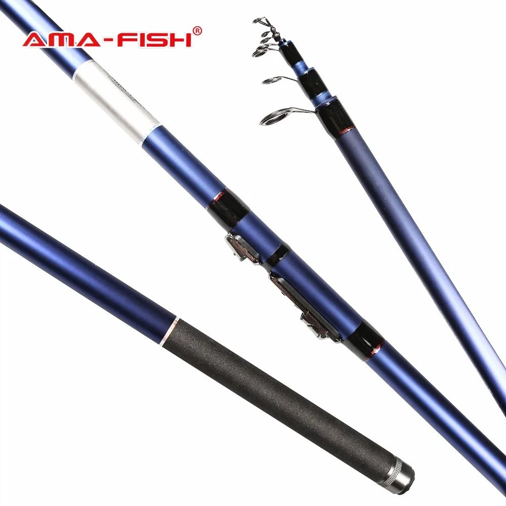 AMA-FISH удочка телескопическая из карбона Спининг 3.9м 6 секции Bolognese Rod ML углеродного