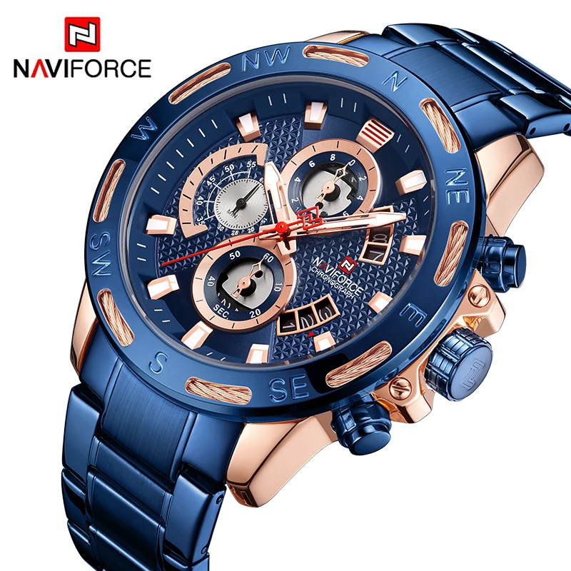 Часы наручные NAVIFORCE Мужские кварцевые брендовые модные спортивные