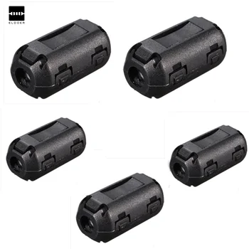 

5pcs/lot Black Plastic Clip On EMI RFI Noise Suppressor 5mm Cable Ferrite Core Filters Removable 25 (L) x10 (W) mm 5 mm