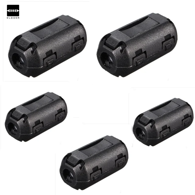 Best Offers 5pcs/lot Black Plastic Clip On EMI RFI Noise Suppressor 5mm Cable Ferrite Core Filters Removable 25 (L) x10 (W) mm 5 mm Best Offers 5pcs/lot Black Plastic Clip On EMI RFI Noise Suppressor 5mm Cable Ferrite Core Filters Removable 25 (L) x10 (W) mm 5 mm