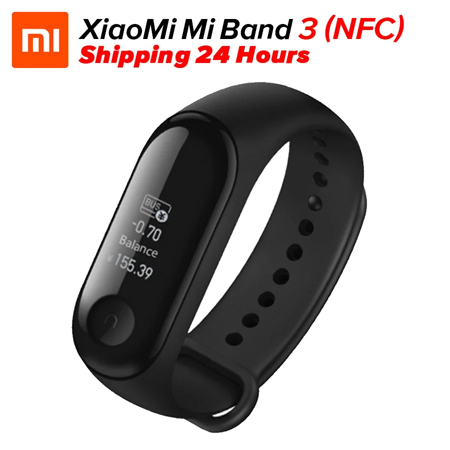 [Версия NFC] смарт браслет Xiaomi Mi Band 3 NFC Браслет Miband фитнес трекер 0 78 ''oled дисплей