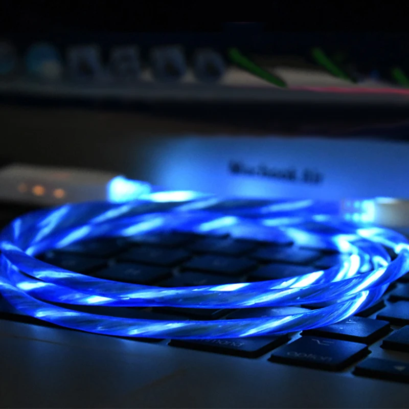 

2019 Streamer Data Line USB Wire Luminous Fast Charging Line Phone IOS Android Charger Mobile Power LED Cable Data Transmission