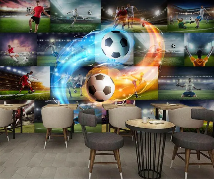 

3D Wallpaper for Walls 3d Football Flame Photo Wall Paper TV Background Painting Mural Wallpapers Home Improvement Decorate