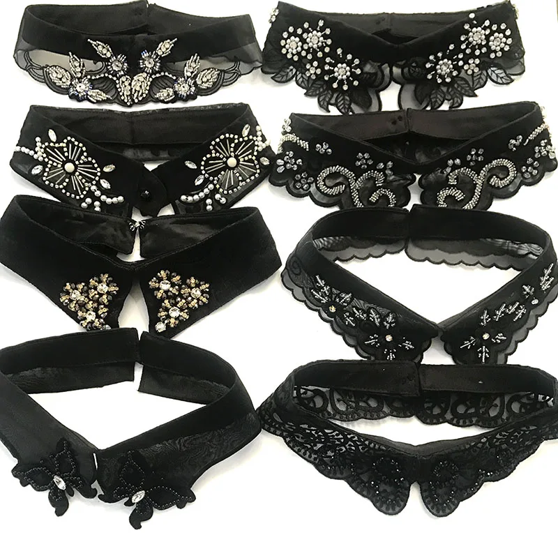 

New arrival black/white/handmade korean fashion lace Collar/moda 2018 collares populare/women clothes Accessories wholesale