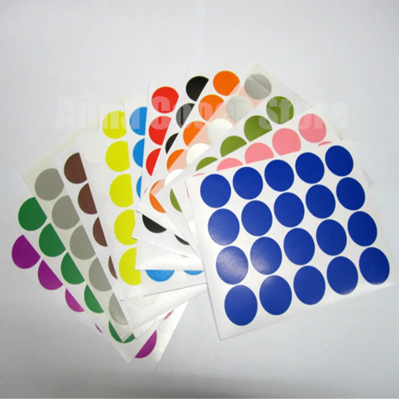 

4 Pack/Set 12 Sheets/Pack 20mm Round Dot Color Coded Label Self Adhesive Dot Sticker Office School Diamond painting box label