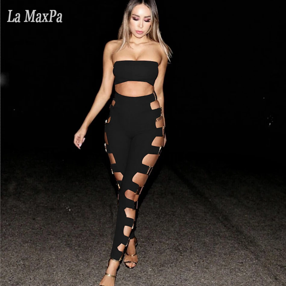 

2017 sexy Summer Elegant Womens Rompers Jumpsuit Club Solid Bodysuit Sleeveless Side hollowing Jumpsuit