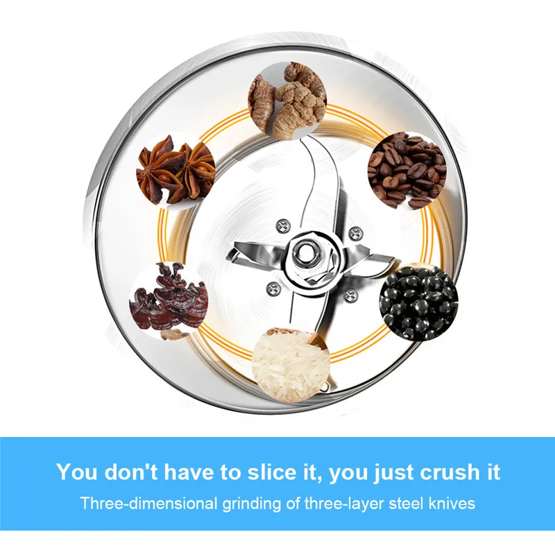 1000g Swing Type Electric Grains Stainless Steel Dry Food Grinder Mill Grinding Machine High Speed Intelligent Home Crusher (7)
