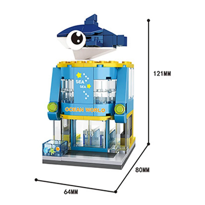 Строительные блоки мини-Модель "улица" магазин город серия кирпич детские фигурки игрушки развивающие совместимы с блоками игрушки для детей
