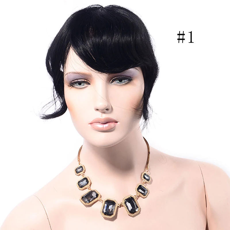 LADYSTAR Remy человеческие волосы челка короткая перед DIY цельный Клип В Волосы