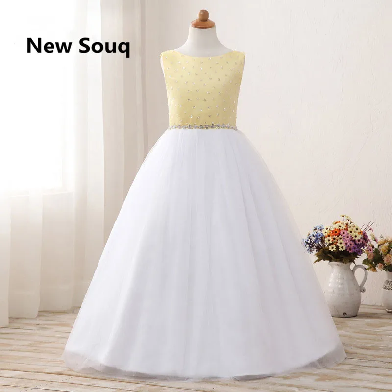 

Sequin Beaded Flower Girls Dresses Soft Tulle A Line Cute Kids Party Gowns For Wedding Beautiful Kid Birthday Dress