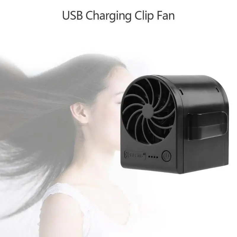 High wind power Mini USB Charging Clip Fan 3 Speeds Adjustable Fan