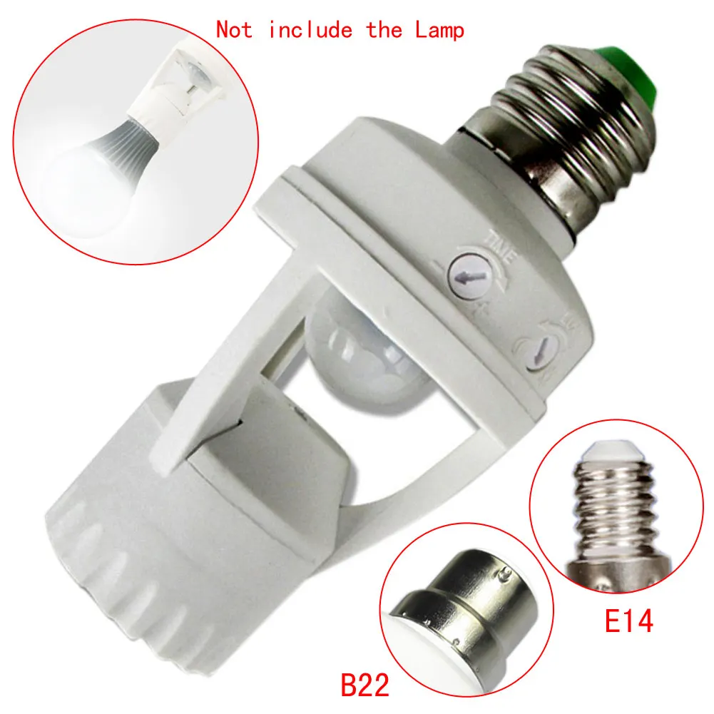 New AC 110 To 240V LED PIR Infrared Motion Sensor Screw Light Base Bulb