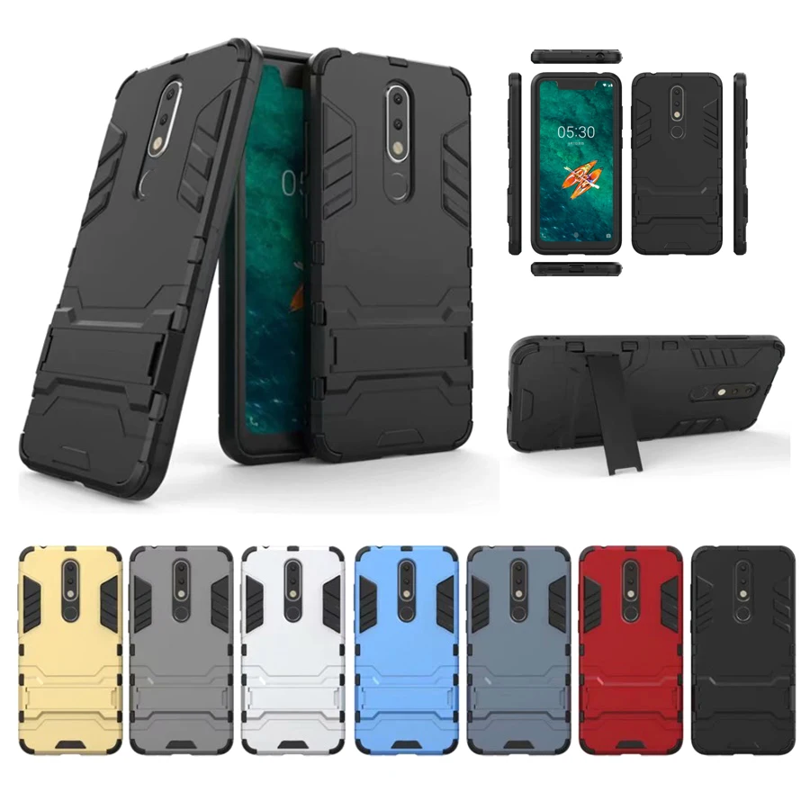 

Shockproof Armor Case For Nokia 7.1 6.1 2.1 3 5 6 1 2 7 8 9 X5 X6 X7 Plus Sirocco 2018 Hard PC With Silicone Phone Case Cover