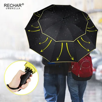

Double 120CM Fully Automatic Big Umbrella Men 3Folding Durable Windproof Family Umbrella Rain Women Business Umbrellas For Men
