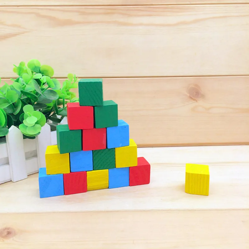 Твердый Деревянный Куб Блок Ранние развивающие игрушки сборочный Блок Детские игрушки подарок для детей