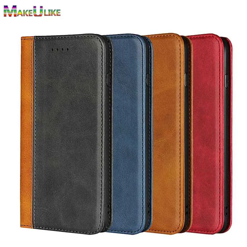

MAKEULIKE Magnetic Flip Case For Huawei P20 Lite P20Lite Case Dual Color PU Leather Wallet Case For Huawei Nova 3e Nova3e Cover