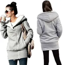 ZANZEA 2017 Womens Hoodies Long Coat Winter Autumn Warm Fleece Zipper Jacket Solid Casual Hooded Outerwear
