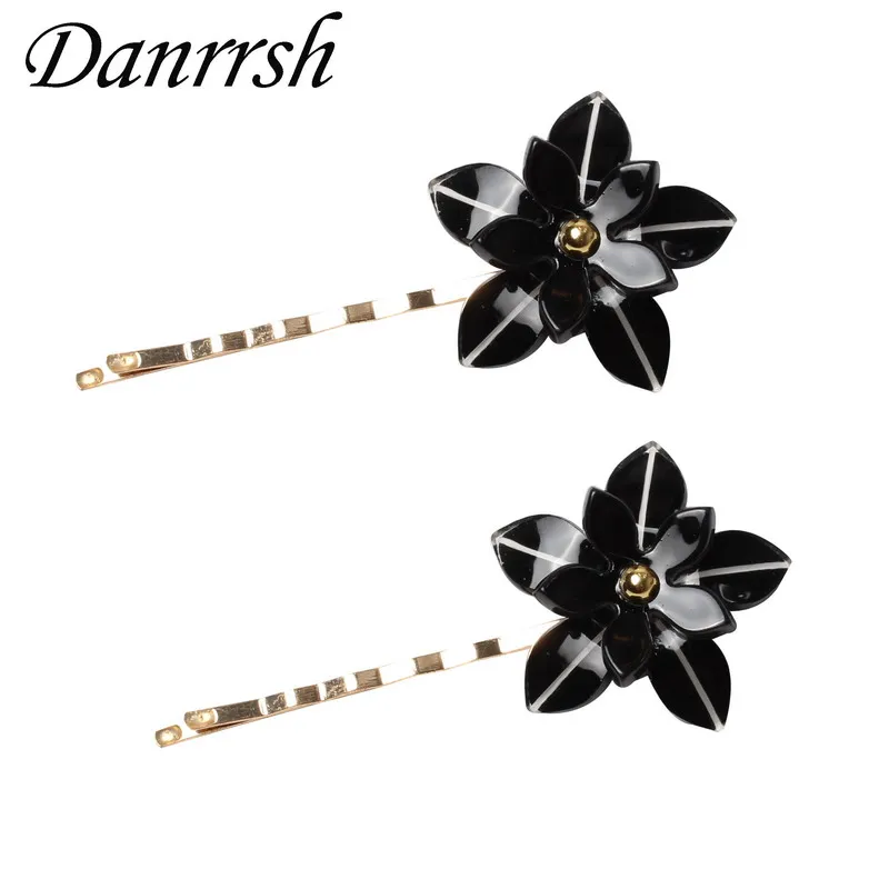 

Flower Shape Women Lady Girls Hair Clip Delicate Black And White Hairpins Hair Barrette Hair Accessories Decorations