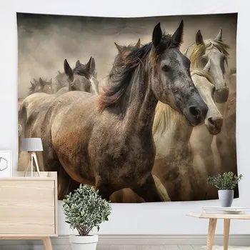 

Rectangle Horse Printed Polyester Wall Tapestry Home Room Decorative Carpet Beach Towel Tablecloth Yoga Mat