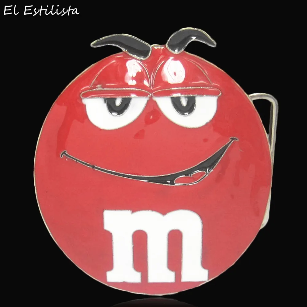 

Good Plating Zinc Alloy Cartoon Belt Buckle Men Women Round Red Letter Belt Buckles Creative Cowboy Hebilla for 4cm Width Belt
