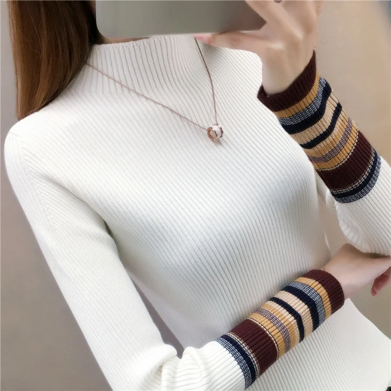

2019 long sleeve turtleneck render unlined upper garment pullovers qiu dong with thick sweater cultivate morality show thin