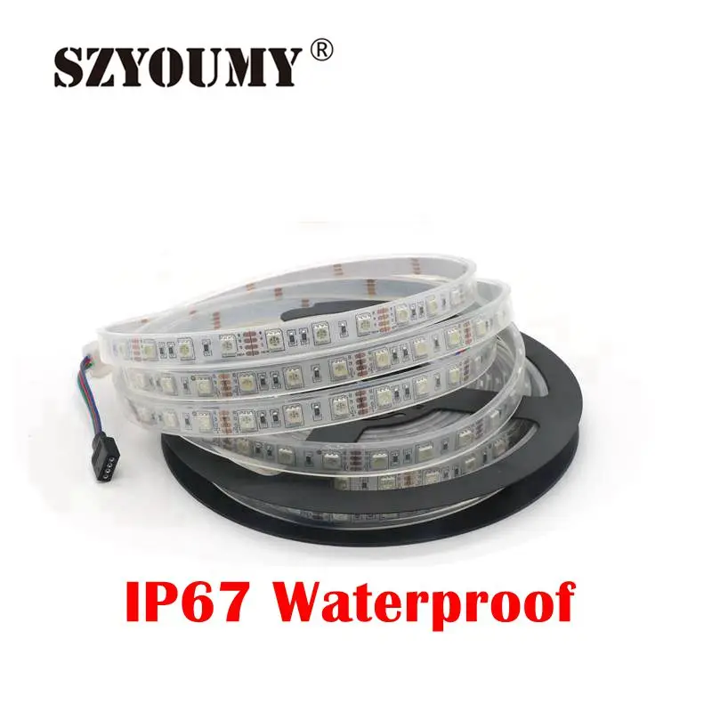 buy SZYOUMY 5M LED Strip 5050 IP20 IP65 IP67 60LED M DC12V Flexible LED Light Strip RGB Warm Cool White Led Ruban Luces Led Tiras