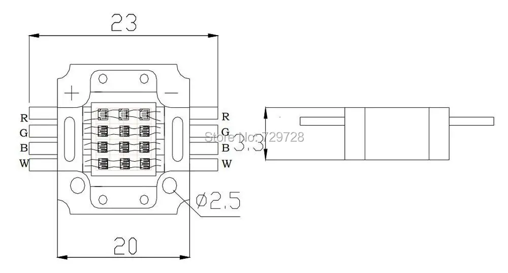 COB 12W RGBW led 모듈