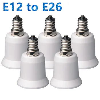 

100pcs/lot E12 to E26 lamp holder adapter converter lamp adapter E26~E12,E12 male to E26 female.