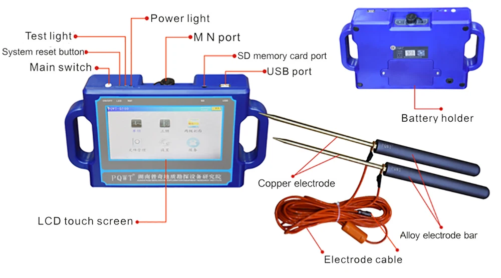 PQWT-S500 детектор Подземной Воды 100/150/300, 500 метра, регулируемая глубина бурения скважин, инструмент обнаружения воды