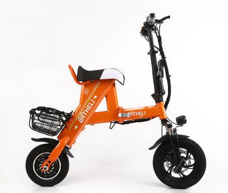Top Venividivici Super light Mini-electric bike with Basket folding female small electric car lithium battery adult scooter 22