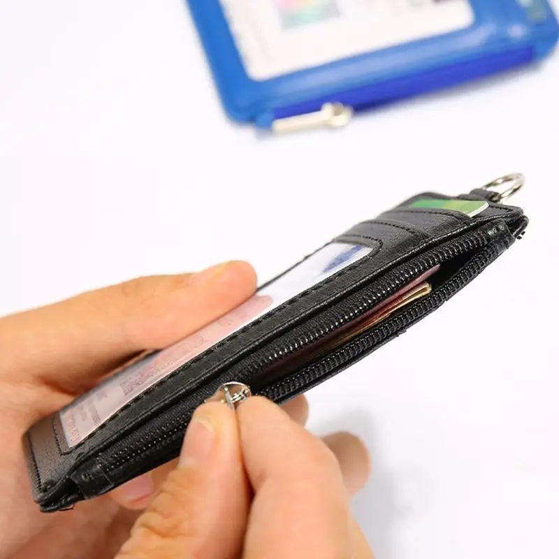 Популярные из искусственной кожи удостоверение личности, с отделением для карт, шнурки для кредитных карт Чехол Бизнес сумка-Органайзер
