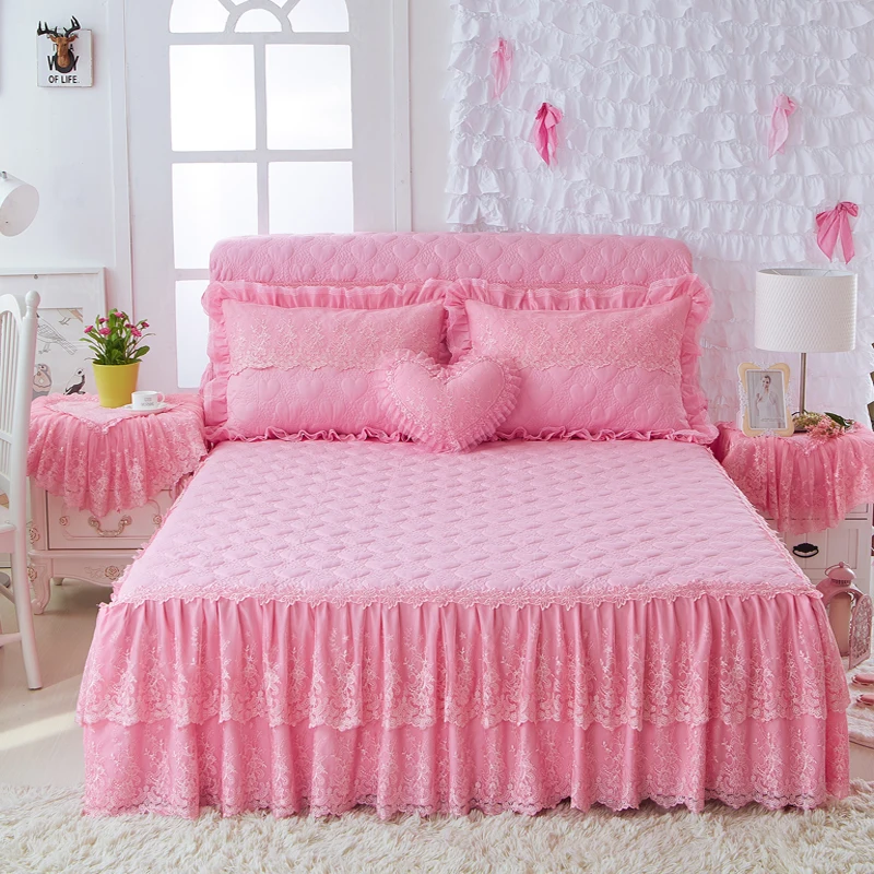 Volant Betthusse Spitze Bettrock - Luxus Prinzessin Design Für Matratzen - Mehrere Größen 150x200 Bis 200x220cm