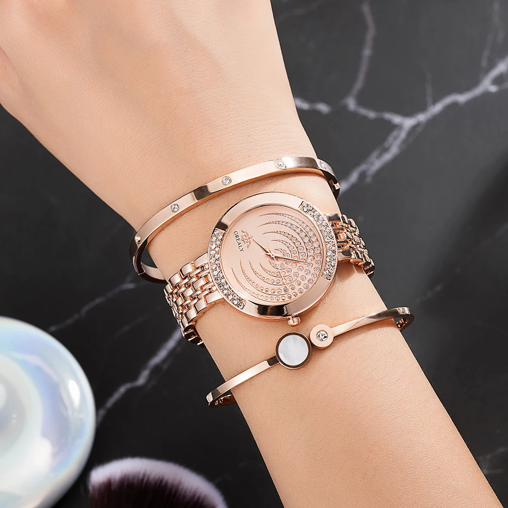 3 шт. женские часы и браслет 2 шт.|Женские часы-браслеты| |