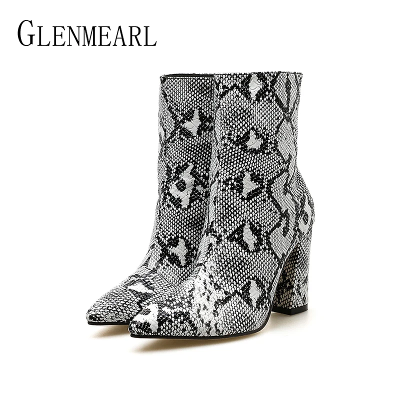 Women Boots High Heels Winter Shoes Snakeskin Ankle Boots Female Sexy Casual Boot Party Ladies Shoe Zip New Arrival Plus Size DE Women Boots High Heels Winter Shoes Snakeskin Ankle Boots Female Sexy Casual Boot Party Ladies Shoe Zip New Arrival Plus Size DE