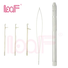 LOOF 1 комплект вязание крючком иглы для волос крюк-удлинитель проветривание Тяговая петля иглы инструменты алюминий